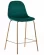 Стул полубарный Валенсия велюр Зеленый золотые ножки_188185