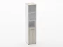Шкаф 4 узкий верх стеклянная дверь, низ закрытый, с нишей Deka 10.19.18Пр Дуб Сантана светлый/Белый_91923