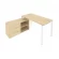 Рабочая станция на П-образном м/к с опорной тумбой левая Metal System Б.РС-СТС-2.3 Л Акация/Белый_241532