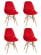 Стул обеденный DOBRIN DSW (ножки светлый бук, цвет красный (R-02)) 4 шт_3636436