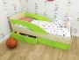 Кровать детская Антошка с ящиками на латофлексе Дуб млечный / Зелёный_79512