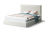 Кровать МИРА 2000*1400мм (без опор), велюр Бренди лайт 02 (серо-белый), (б/основания, б/матраса)_885555